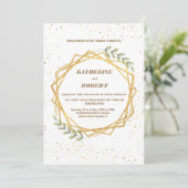 Elegant Greenery Eucalyptus Leaves Rustic Wedding Kaart (Staand voorkant)