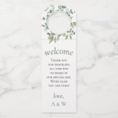 Elegant Greenery Eucalyptus Leaves Wedding Flessenhanger (Voorkant)