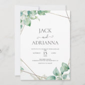 Elegant Greenery Eucalyptus Leaves Wedding Kaart (Voorkant)