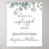 Elegant Greenery Eucalyptus Leaves Wedding Poster (Voorkant)