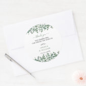 Elegant Greenery Eucalyptus Leaves Wedding Ronde Sticker (Envelop)