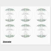 Elegant Greenery Eucalyptus Leaves Wedding Ronde Sticker (Vel)