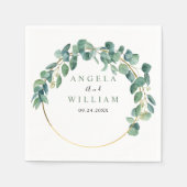 Elegant Greenery Eucalyptus Leaves Wedding Servet (Voorkant)