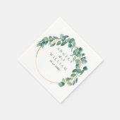Elegant Greenery Eucalyptus Leaves Wedding Servet (Hoek)