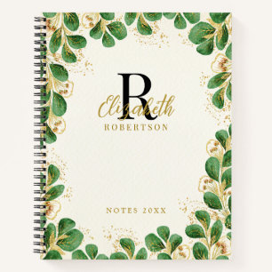 Elegant Greenery Eucalyptus Monogrammed Notitieboek