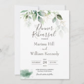 Elegant Greenery Eucalyptus Rehearsal Dinner Invit Kaart (Voorkant)
