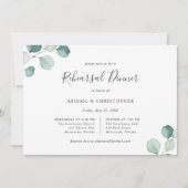 Elegant Greenery Eucalyptus Rehearsal Dinner Kaart (Voorkant)