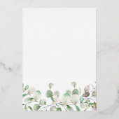 Elegant Greenery Eucalyptus Waterverf Wedding Folie Uitnodiging (Achterkant)
