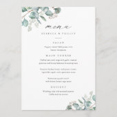 Elegant Greenery Eucalyptus Waterverf Wedding Menu (Voorkant)