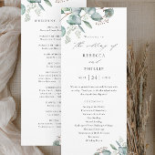 Elegant Greenery Eucalyptus Waterverf Wedding Programma