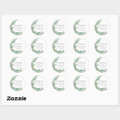 Elegant Greenery Eucalyptus Waterverf Wedding Ronde Sticker (Vel)
