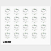 Elegant Greenery Eucalyptus Weddenschap Hartelijk Ronde Sticker (Vel)