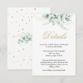 Elegant Greenery Eucalyptus Wedding Informatiekaartje (Voorkant / Achterkant)