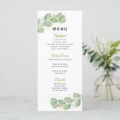 Elegant Greenery Eucalyptus Wedding Menu (Staand voorkant)