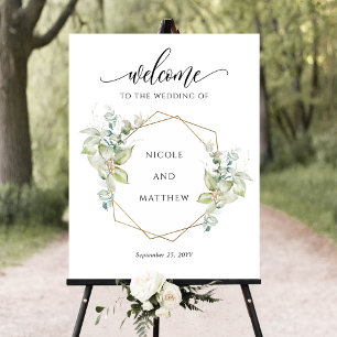 Elegant Greenery Eucalyptus Welkomstbord bruiloft Poster