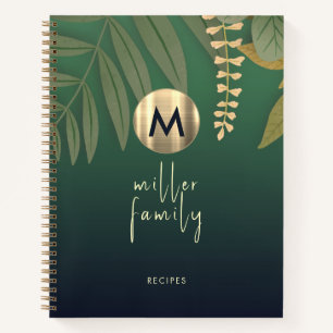 Elegant Greenery Family Recipe Book Notitieboek