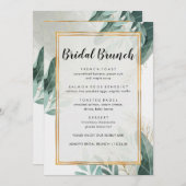 Elegant Greenery Floral Bridal Brunch Menu (Voorkant / Achterkant)
