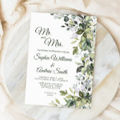 Elegant Greenery Floral Wedding Kaart