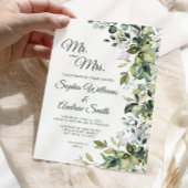 Elegant Greenery Floral Wedding Kaart