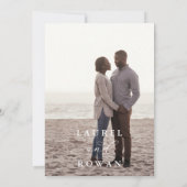 Elegant Greenery Foto Wedding Kaart (Achterkant)