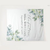 Elegant Greenery Future Mrs Photo Booth Backdrop Wandkleed (Voorkant (horizontaal))