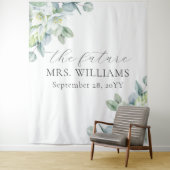 Elegant Greenery Future Mrs Photo Booth Backdrop Wandkleed (In situ)