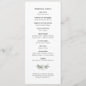 Elegant Greenery Gold Geometric Lijst Wedding Programma (Achterkant)