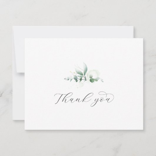 Elegant Greenery Hartelijk dank Bedankkaart (Voorkant)