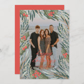 Elegant Greenery Holiday Lijst Holiday Kaart (Voorkant / Achterkant)