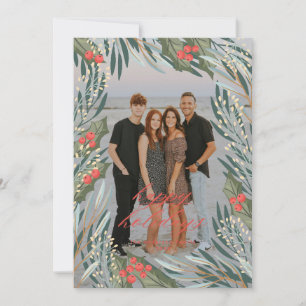 Elegant Greenery Holiday Lijst Holiday Kaart