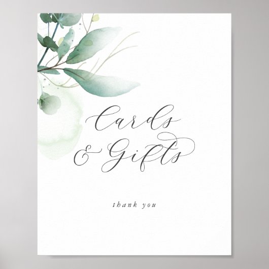 Elegant Greenery Kaarten en Gifts Poster (Voorkant)