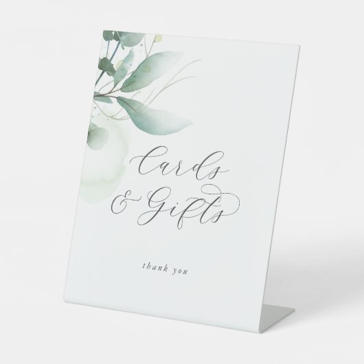 Elegant Greenery Kaarten en Gifts Reclamebord Met Voetstuk (Voorkant)