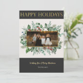 Elegant Greenery-kerstkaart Kaart (Staand voorkant)