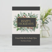 Elegant Greenery-kerstkaart Kaart (Staand voorkant)