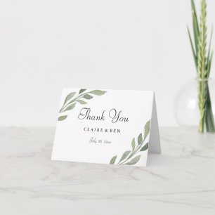 Elegant Greenery Leaf Wedding Hartelijk dank Bedankkaart