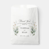 Elegant Greenery Leaves Gold Hartelijk dank Bedankzakje (Voorkant)