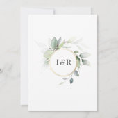 ELEGANT Greenery leveert Gold Wedding Kaart (Achterkant)
