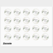 ELEGANT Greenery leveert Gold Wedding Ronde Sticker (Vel)