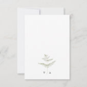 Elegant Greenery Meals RSVP Kaartje (Achterkant)