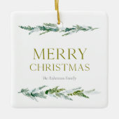 Elegant Greenery Merry Christmas Keramisch Ornament (Voorkant)