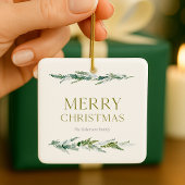Elegant Greenery Merry Christmas Keramisch Ornament