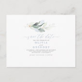 Elegant Greenery Minimal Save the Date Aankondigingskaart (Voorkant)