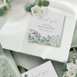 Elegant Greenery Modern Script Dank u wel Bedankjes Labels