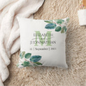 Elegant Greenery Monogram Wedding Kussen (Deken)