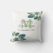 Elegant Greenery Monogram Wedding Kussen (Voorkant)