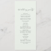 Elegant Greenery Monogram Wedding Programme Programma (Achterkant)
