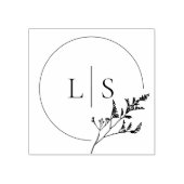 Elegant Greenery Monogram Wedding Rubberstempel (Afrduk)