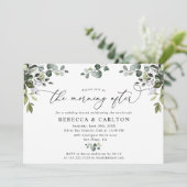 Elegant Greenery Morning na bruiloft Brunch Kaart (Staand voorkant)