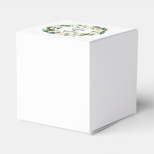 Elegant Greenery Personalized Names Date Wedding Bedankdoosjes (Achterkant)