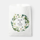 Elegant Greenery Personalized Names Date Wedding Bedankzakje (Voorkant)